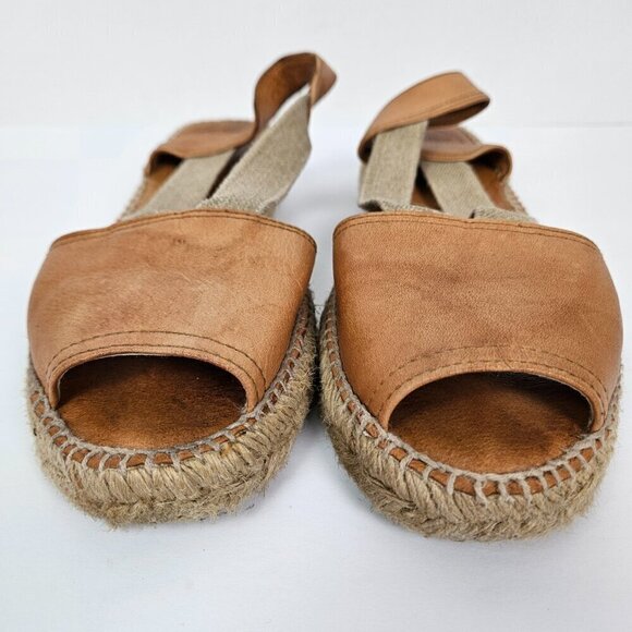 Toni Pons Origens Etna Camel/Tan Leather Espadrille Platform Sandal EU 39/US 8 - Picture 6 of 15